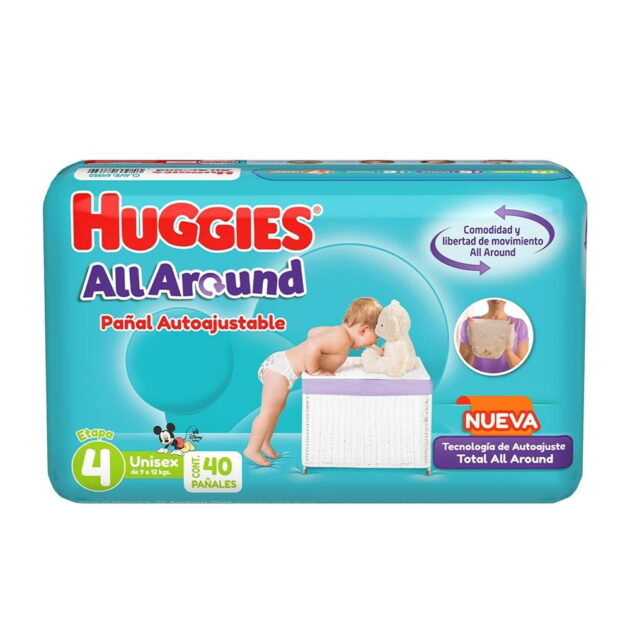 Pañales Huggies All Around autoajustables etapa 4 unisex 40 piezas - Image 2