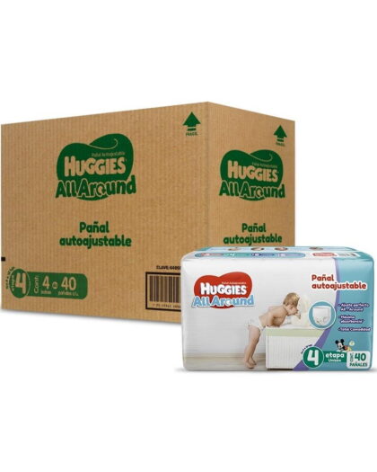 Pañales Huggies All Around Autoajustable Etapa 4 Unisex 160pz