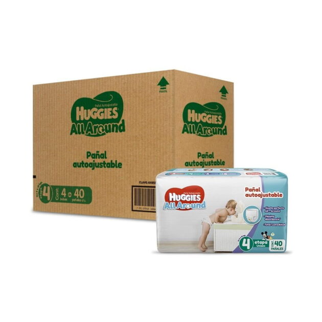 Pañales Huggies All Around Autoajustable Etapa 4 Unisex 160pz