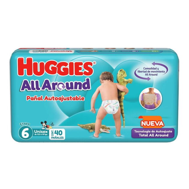 Pañales Huggies All Around autoajustables etapa 6 unisex 40 piezas - Image 3