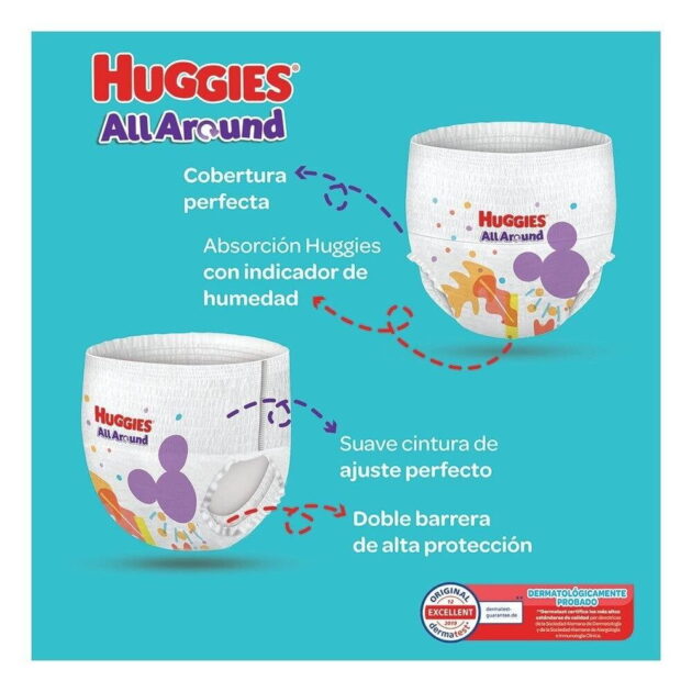 Pañales Huggies All Around autoajustables etapa 6 unisex 40 piezas - Image 4