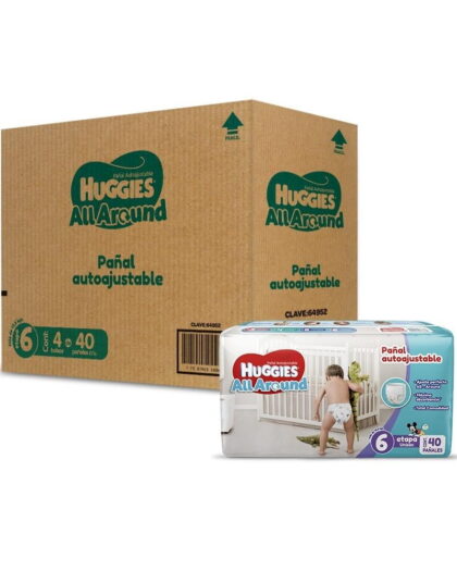 Pañales Huggies All Around Autoajustable Etapa 6 Unisex 160pz