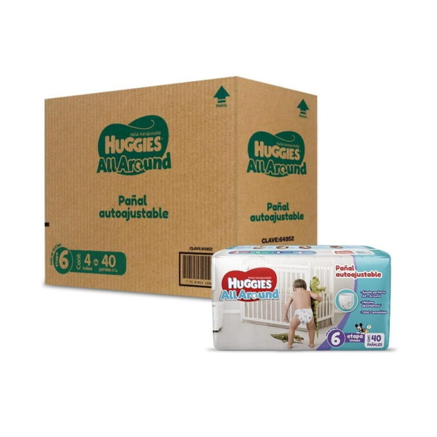 Pañales Huggies All Around Autoajustable Etapa 6 Unisex 160pz