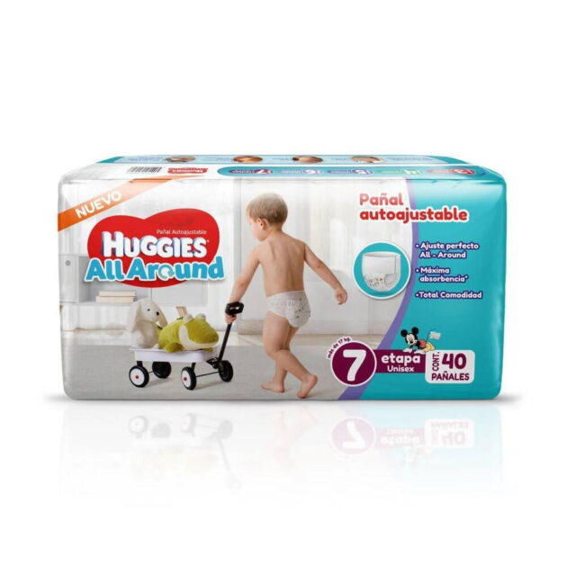 Pañales Huggies All Around Autoajustable Etapa 7 Unisex 160pz