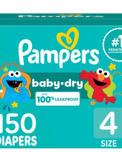 Pampers Baby Dry - Pañales Etapa 4, 150 Piezas. Para bebés de 10 a 17 Kg.