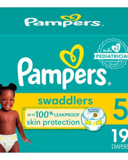 Pampers Swaddlers Pañales Etapa 5, 19 Piezas. Para bebés de 12+ Kg.