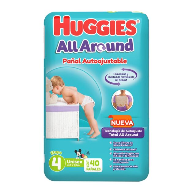 Pañales Huggies All Around autoajustables etapa 5 unisex 40 piezas - Image 4