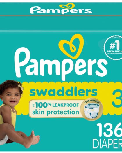 Pampers Swaddlers – Pañales Etapa 3, 136 Piezas (para bebés de 7 a 13 kg)