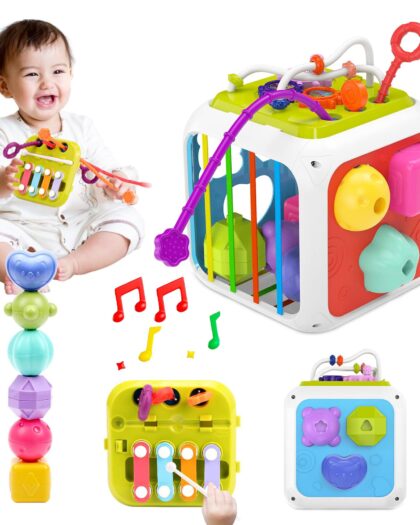 oBoAA Juguete Sensorial 7 en 1 Montessori con 6 Figuras para Bebés y Niños