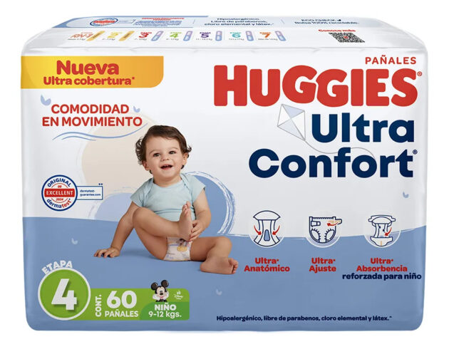 Pañales Huggies Ultraconfort Etapa 4 Niño 180 Piezas - Image 2