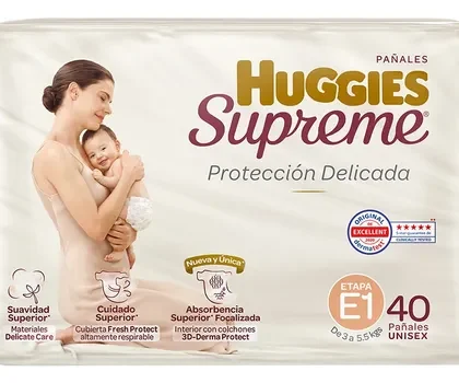 Pañales Huggies Supreme Etapa 1 Unisex 40 Piezas P Sin Género