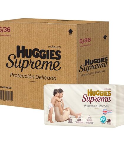Huggies Supreme Pañal Desechable para Bebé, Etapa 6 Unisex, Caja con 180 Piezas (ideal para bebés de más de 13.5 kg)