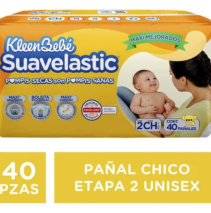 Pañales KleenBebé Suavelastic Etapa 2 Unisex 40 Piezas