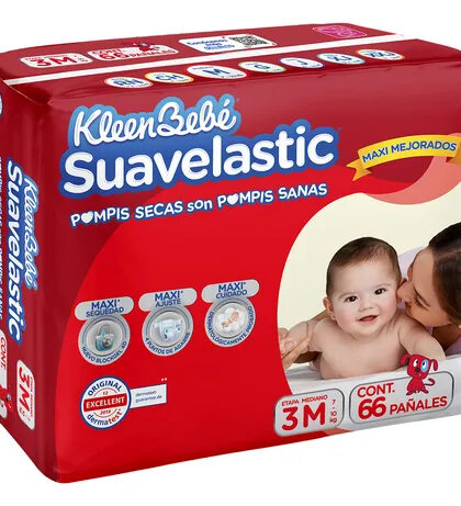 Pañales KleenBebé Suavelastic Etapa 3 Unisex 66 Piezas