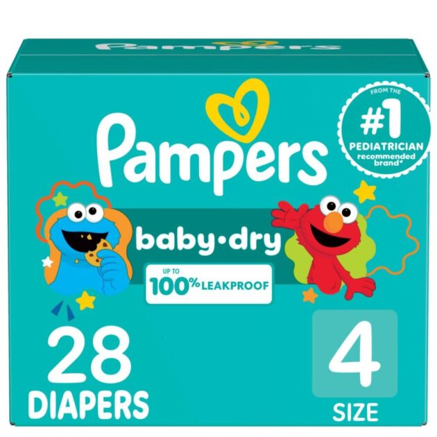 Pampers Pañales Baby Dry, tamaño 4, 28 unidades