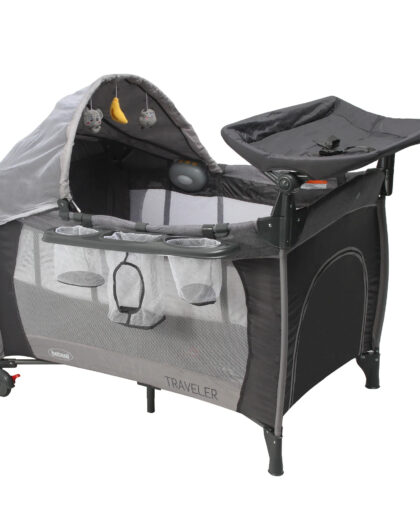 Cuna de Viaje Plegable Traveler – Color Gris Obscuro – Práctica y Compacta para Bebés